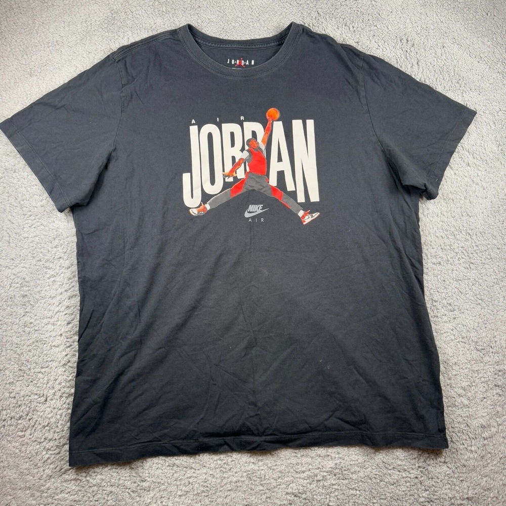 Vtg Nike Air Jordan T Shirt 2XL Mens Black NBA Michael Jordan Jumpman Basketball